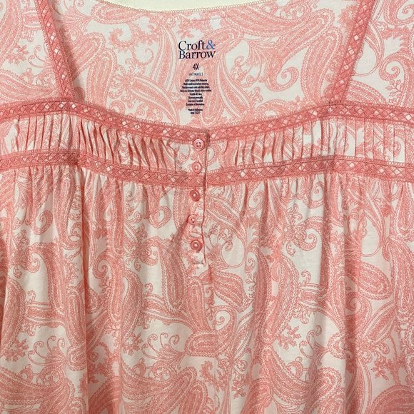Croft & Barrow Cotton blend Short Sleeve Nightgown 4X - Picture 3 of 6
